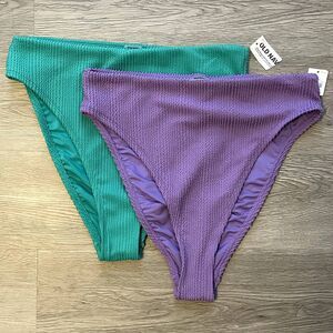 Old Navy Extra High-Waisted French-Cut Bikini Bottom Size Small NWT PURPLE ONLY